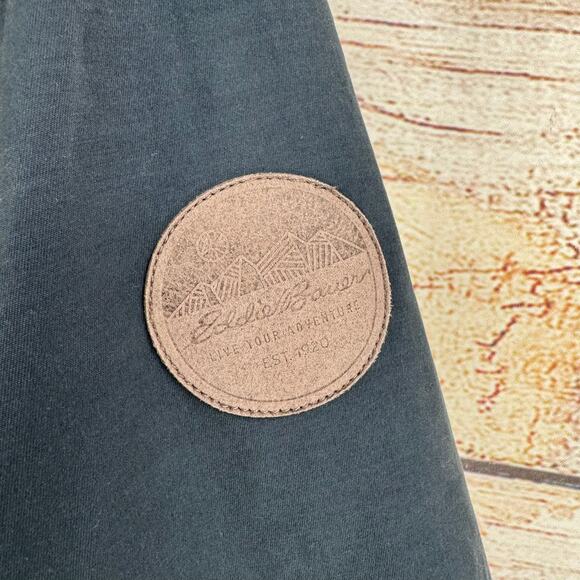 Eddie Bauer Flannel Lined Snap Down Jacket Mens Medium Navy Blue - Picture 9 of 16